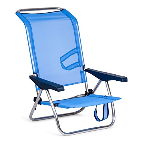 Solenny 50001072720095 - Silla Playera-Cama 4 Posiciones Azul con Asas Solenny 50001072720095 - Silla Playera-Cama 4 Posiciones Azul con Asas