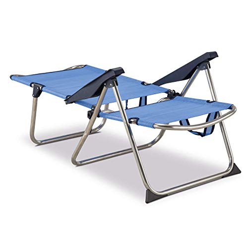 Solenny 50001072720118 - Silla Playera-Cama Alta 4 Posiciones con Asas con Estabilizadores Azul Solenny 50001072720118 - Silla Playera-Cama Alta 4 Posiciones con Asas con Estabilizadores Azul