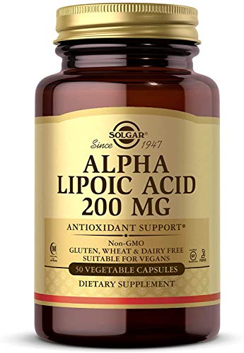 Solgar - Ácido Alfa-Lipoico Cápsulas Vegetales de 200 mg - Envase de 50 Solgar - Ácido Alfa-Lipoico Cápsulas Vegetales de 200 mg - Envase de 50