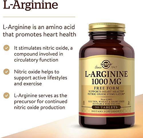 Solgar L-Arginina Comprimidos de 1000 mg- Envase de 90 Solgar L-Arginina Comprimidos de 1000 mg- Envase de 90