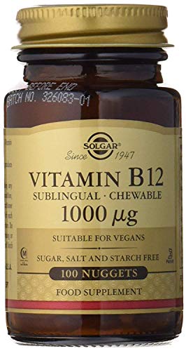 Solgar Vitamina B12, Comprimidos Masticables, Reduce el Cansancio, Ayuda a Liberar la Energía de los Alimentos, Activa la Vitalidad, Apto para Veganos, 100 Unidades