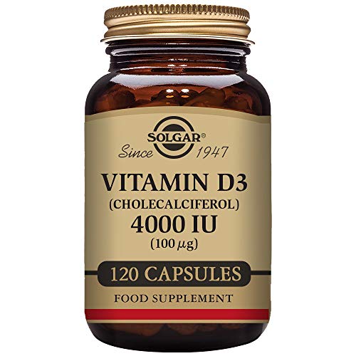 Solgar Vitamina D3 (Colecalciferol) 4000 UI (100 µg) Cápsulas vegetales - Envase de 120