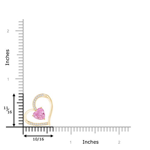 Solitaire - Collar con colgante de corazón inclinado de zafiro rosa para mujer con diamantes de imitación (6 mm, zafiro rosa) Solitaire - Collar con colgante de corazón inclinado de zafiro rosa para mujer con diamantes de imitación (6 mm, zafiro rosa)
