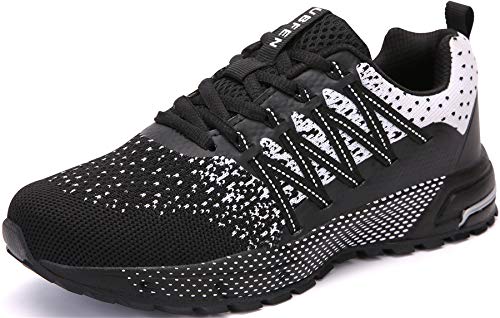 SOLLOMENSI Zapatillas de Deporte Hombres Mujer Running Zapatos para Correr Gimnasio Sneakers Deportivas Padel Transpirables Casual Montaña 41 EU H Negro Blanco SOLLOMENSI Zapatillas de Deporte Hombres Mujer Running Zapatos para Correr Gimnasio Sneakers Deportivas Padel Transpirables Casual Montaña 41 EU H Negro Blanco