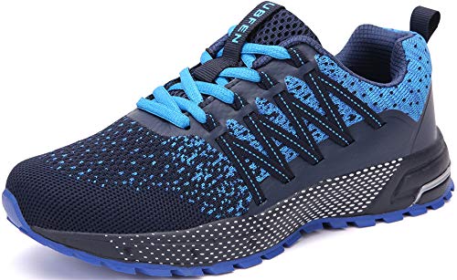 SOLLOMENSI Zapatillas de Deporte Hombres Mujer Running Zapatos para Correr Gimnasio Sneakers Deportivas Padel Transpirables Casual Montaña 42 EU H Azul