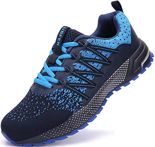 SOLLOMENSI Zapatillas de Deporte Hombres Mujer Running Zapatos para Correr Gimnasio Sneakers Deportivas Padel Transpirables Casual Montaña 43 EU H Azul