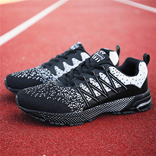 SOLLOMENSI Zapatillas de Deporte Hombres Running Zapatos para Correr Gimnasio Sneakers Deportivas Padel Transpirables Casual Montaña 40 EU A Negro