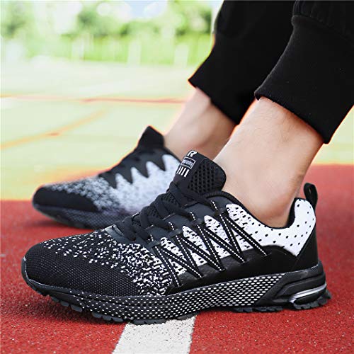 SOLLOMENSI Zapatillas de Deporte Hombres Running Zapatos para Correr Gimnasio Sneakers Deportivas Padel Transpirables Casual Montaña 40 EU A Negro