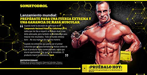 SOMATODROL Premium, aumenta los niveles de testosterona y hormona de crecimiento, rápido crecimiento muscular, rápida quema de grasa, sin esteroides, ¡sin efectos secundarios!