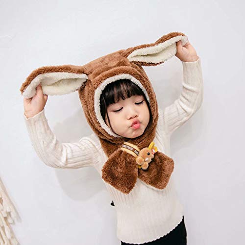 Sombrero De Bebé NiñO NiñA Gorro De Babero De Orejas De Conejo De Felpa CáLida De Invierno Lindo Orejera Grueso Y CáLido PañUelo para El Cuello Sombrero Combinado 0-3 AñOs De Edad(café,Free Size) Sombrero De Bebé NiñO NiñA Gorro De Babero De Orejas De Conejo De Felpa CáLida De Invierno Lindo Orejera Grueso Y CáLido PañUelo para El Cuello Sombrero Combinado 0-3 AñOs De Edad(café,Free Size)