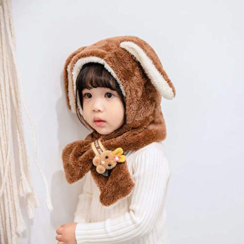 Sombrero De Bebé NiñO NiñA Gorro De Babero De Orejas De Conejo De Felpa CáLida De Invierno Lindo Orejera Grueso Y CáLido PañUelo para El Cuello Sombrero Combinado 0-3 AñOs De Edad(café,Free Size) Sombrero De Bebé NiñO NiñA Gorro De Babero De Orejas De Conejo De Felpa CáLida De Invierno Lindo Orejera Grueso Y CáLido PañUelo para El Cuello Sombrero Combinado 0-3 AñOs De Edad(café,Free Size)