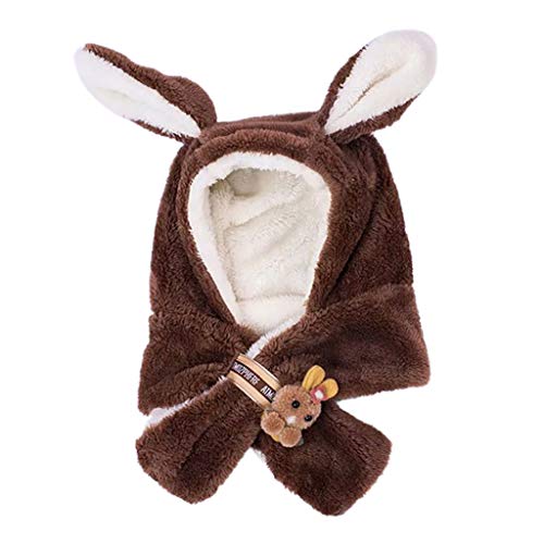 Sombrero De Bebé NiñO NiñA Gorro De Babero De Orejas De Conejo De Felpa CáLida De Invierno Lindo Orejera Grueso Y CáLido PañUelo para El Cuello Sombrero Combinado 0-3 AñOs De Edad(café,Free Size) Sombrero De Bebé NiñO NiñA Gorro De Babero De Orejas De Conejo De Felpa CáLida De Invierno Lindo Orejera Grueso Y CáLido PañUelo para El Cuello Sombrero Combinado 0-3 AñOs De Edad(café,Free Size)