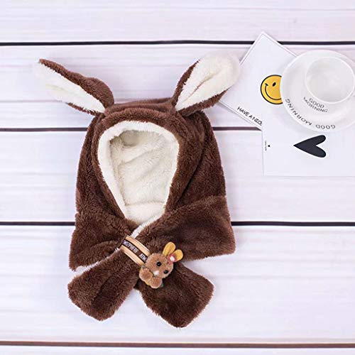 Sombrero De Bebé NiñO NiñA Gorro De Babero De Orejas De Conejo De Felpa CáLida De Invierno Lindo Orejera Grueso Y CáLido PañUelo para El Cuello Sombrero Combinado 0-3 AñOs De Edad(café,Free Size) Sombrero De Bebé NiñO NiñA Gorro De Babero De Orejas De Conejo De Felpa CáLida De Invierno Lindo Orejera Grueso Y CáLido PañUelo para El Cuello Sombrero Combinado 0-3 AñOs De Edad(café,Free Size)