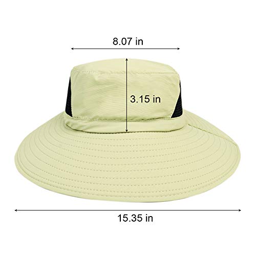 Sombrero de Sol Al Aire Libre - 50UV Protección Solar De Ancho Borde Sombrero de Nylon - Secado Rápido Sombrero de Verano para la Pesca de Senderismo Cámping Paseo en Barco (Caqui)