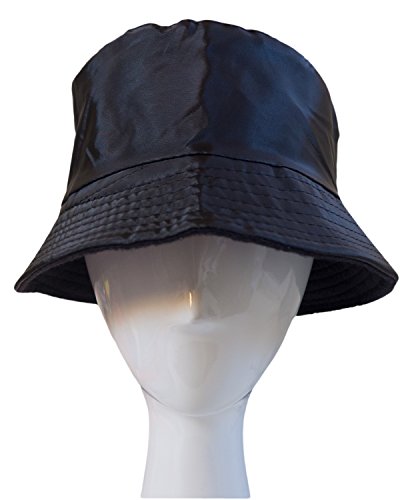 Sombrero Impermeable Mate para la Lluvia, Gorro con Interior de Forro Polar (Negro)