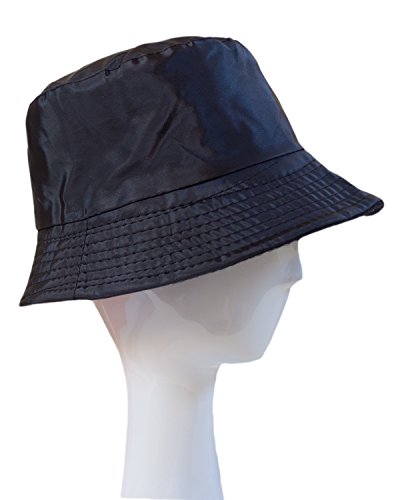 Sombrero Impermeable Mate para la Lluvia, Gorro con Interior de Forro Polar (Negro)