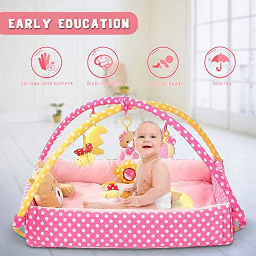 SONARIN Lindo Bear Alfombras de juego Gimnasio de Actividades Baby Play Mat & Activity Gym con juguetes para Actividades,almohada de oso, cama pequeña,Colorido e interactivo(Rosado) SONARIN Lindo Bear Alfombras de juego Gimnasio de Actividades Baby Play Mat & Activity Gym con juguetes para Actividades,almohada de oso, cama pequeña,Colorido e interactivo(Rosado)