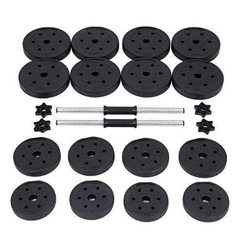 SONGMICS 30 kg Mancuernas, Ajustables, para Hombres y Mujeres, Entrenamiento Físico, Levantamiento de Pesas en el Gimnasio de Casa, 1 Par, Negro SYL30HV1