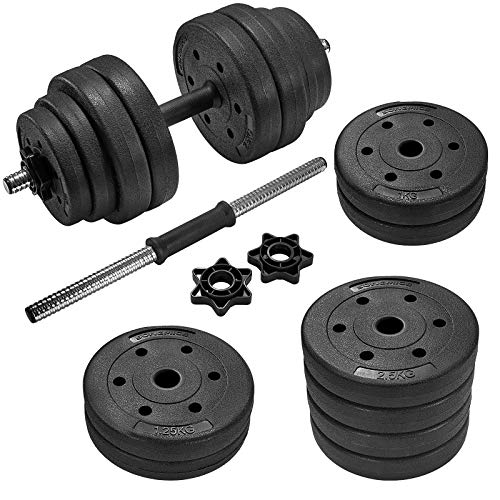 SONGMICS 30 kg Mancuernas, Ajustables, para Hombres y Mujeres, Entrenamiento Físico, Levantamiento de Pesas en el Gimnasio de Casa, 1 Par, Negro SYL30HV1