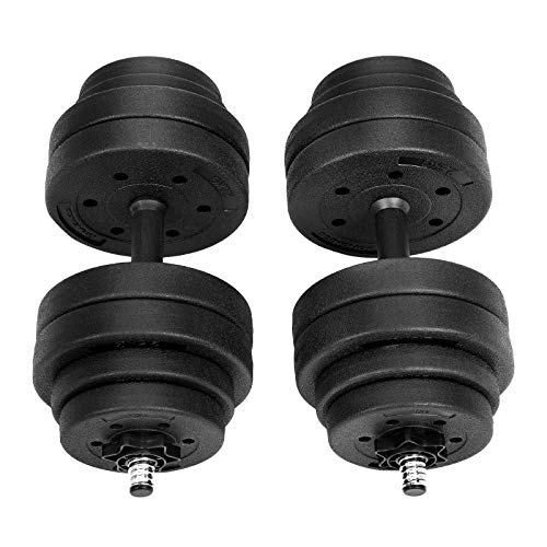 SONGMICS 30 kg Mancuernas, Ajustables, para Hombres y Mujeres, Entrenamiento Físico, Levantamiento de Pesas en el Gimnasio de Casa, 1 Par, Negro SYL30HV1