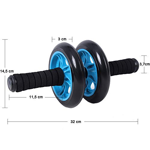 SONGMICS AB Roller AB Wheel Rueda para Flexiones Entrenamientos de Abdominals Push Up con Cojín del Arrodillamiento SPU75P