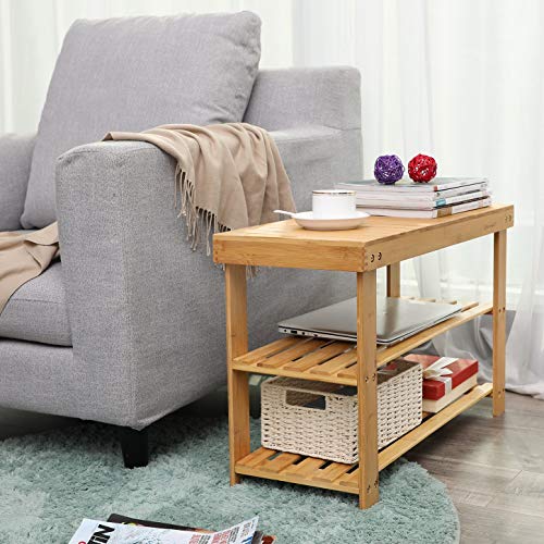 SONGMICS Banco Zapatero de bambú, Estantería para Zapatos con 3 estantes, 70 x 28 x 45 cm Ideal para Entrada, Baño, Sala de Estar, Pasillo LBS04N SONGMICS Banco Zapatero de bambú, Estantería para Zapatos con 3 estantes, 70 x 28 x 45 cm Ideal para Entrada, Baño, Sala de Estar, Pasillo LBS04N