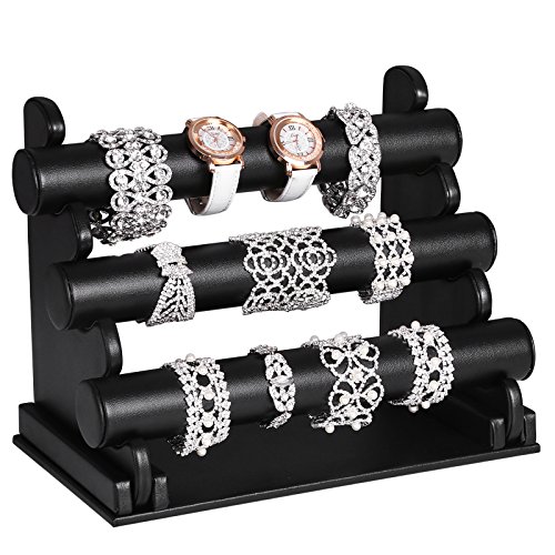 SONGMICS Exibidor para Joyas, Soporte para Pulseras, Color Negro JDS104