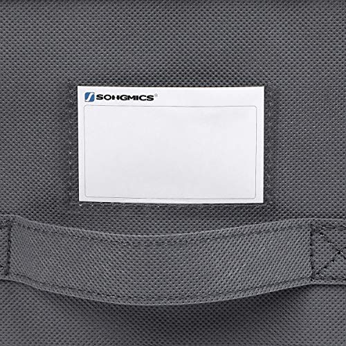 SONGMICS Juego de 3 Cajas Plegables de Alcon Tapas, Cubos de Tela con Portaetiquetas, 40 x 30 x 25 cm, Gris RFB03G SONGMICS Juego de 3 Cajas Plegables de Alcon Tapas, Cubos de Tela con Portaetiquetas, 40 x 30 x 25 cm, Gris RFB03G