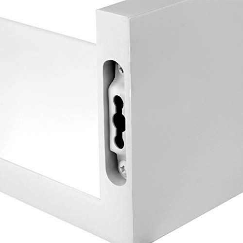SONGMICS Juego de 3 Estantes murales Modernos, Estantes flotantes de Pared, Estantes de Almacenamiento de MDF, Laca Brillante, Montaje Oculto, Blanco, LWS40WT SONGMICS Juego de 3 Estantes murales Modernos, Estantes flotantes de Pared, Estantes de Almacenamiento de MDF, Laca Brillante, Montaje Oculto, Blanco, LWS40WT