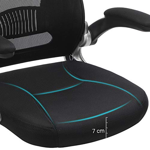 SONGMICS OBN86BK Silla giratoria de Oficina Silla de Escritorio de Malla con reposacabezas Mecanismo sincronizad y Altura Ajustable Negro SONGMICS OBN86BK Silla giratoria de Oficina Silla de Escritorio de Malla con reposacabezas Mecanismo sincronizad y Altura Ajustable Negro