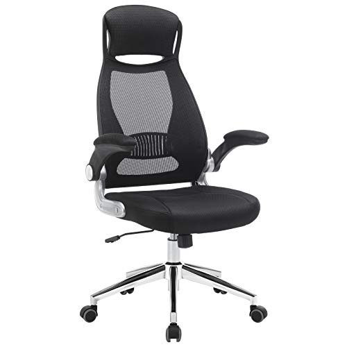 SONGMICS OBN86BK Silla giratoria de Oficina Silla de Escritorio de Malla con reposacabezas Mecanismo sincronizad y Altura Ajustable Negro SONGMICS OBN86BK Silla giratoria de Oficina Silla de Escritorio de Malla con reposacabezas Mecanismo sincronizad y Altura Ajustable Negro