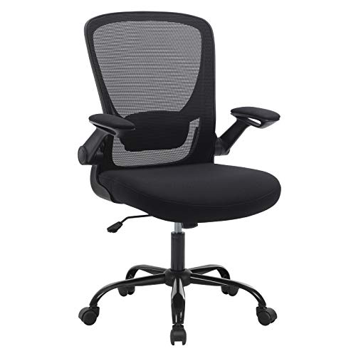 SONGMICS Silla de Oficina con Reposabrazos Abatible, Silla de Escritorio Giratorio 360°, Apoyo Lumbar Ajustable, Ahorro de Espacio, Negro OBN37BK SONGMICS Silla de Oficina con Reposabrazos Abatible, Silla de Escritorio Giratorio 360°, Apoyo Lumbar Ajustable, Ahorro de Espacio, Negro OBN37BK