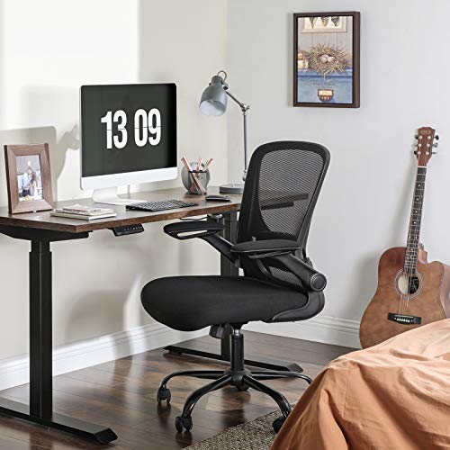 SONGMICS Silla de Oficina con Reposabrazos Abatible, Silla de Escritorio Giratorio 360°, Apoyo Lumbar Ajustable, Ahorro de Espacio, Negro OBN37BK SONGMICS Silla de Oficina con Reposabrazos Abatible, Silla de Escritorio Giratorio 360°, Apoyo Lumbar Ajustable, Ahorro de Espacio, Negro OBN37BK