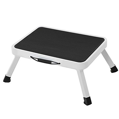 SONGMICS Taburete klapptritt, Escalera Plegable, Robusta con Capacidad de 150 kg, certificado por TÜV SÜD de Acuerdo con el Estándar EN14183, BlancoS GSL01WT SONGMICS Taburete klapptritt, Escalera Plegable, Robusta con Capacidad de 150 kg, certificado por TÜV SÜD de Acuerdo con el Estándar EN14183, BlancoS GSL01WT