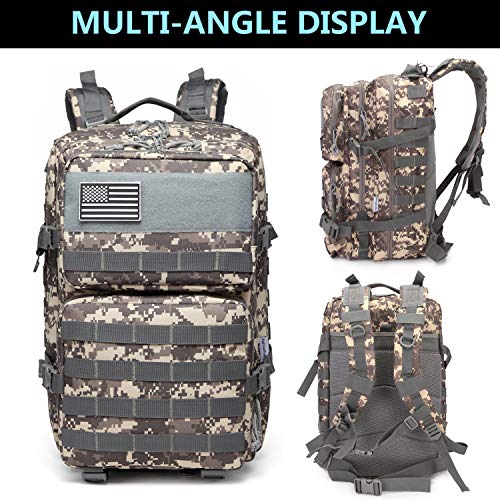 Songwin Mochila táctica Macuto de montañismo Militar,Impermeable y multifunción ejército Bolsa de Viaje,Mochila de Asalto para Excursionismo,Montañismo,Ciclismo,Trekking 43L.