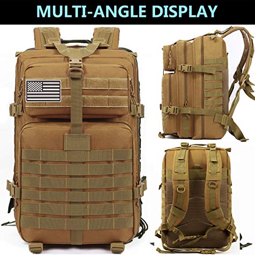Songwin Mochila táctica Macuto de montañismo Militar,Impermeable y multifunción ejército Bolsa de Viaje,Mochila de Asalto para Excursionismo,Montañismo,Ciclismo,Trekking 43L. (Caqui) Songwin Mochila táctica Macuto de montañismo Militar,Impermeable y multifunción ejército Bolsa de Viaje,Mochila de Asalto para Excursionismo,Montañismo,Ciclismo,Trekking 43L. (Caqui)