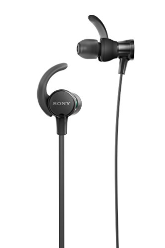 Sony MDR-XB510ASB Auriculares Intraurales Extra Bass (Diseño Lavable Resistente al Agua IPX5/7, Micrófono con Mando Integrado Compatible con Smartphones), Color Negro, Talla Única