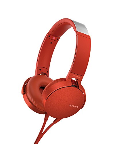 Sony MDR-XB550AP - Auriculares de Diadema Extra Bass (Micrófono Integrado Compatible con Smartphones, Diadema Metálica Adaptable) Color Rojo, Talla Única Sony MDR-XB550AP - Auriculares de Diadema Extra Bass (Micrófono Integrado Compatible con Smartphones, Diadema Metálica Adaptable) Color Rojo, Talla Única
