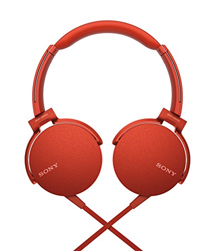 Sony MDR-XB550AP - Auriculares de Diadema Extra Bass (Micrófono Integrado Compatible con Smartphones, Diadema Metálica Adaptable) Color Rojo, Talla Única Sony MDR-XB550AP - Auriculares de Diadema Extra Bass (Micrófono Integrado Compatible con Smartphones, Diadema Metálica Adaptable) Color Rojo, Talla Única