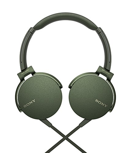 Sony MDR-XB550APG Auriculares de Diadema Extra Bass (Micrófono Integrado Compatible con Smartphones, Diadema Metálica Adaptable), Color Verde, Talla Única