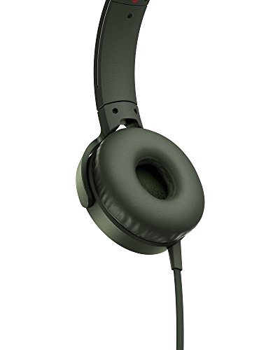 Sony MDR-XB550APG Auriculares de Diadema Extra Bass (Micrófono Integrado Compatible con Smartphones, Diadema Metálica Adaptable), Color Verde, Talla Única