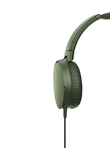 Sony MDR-XB550APG Auriculares de Diadema Extra Bass (Micrófono Integrado Compatible con Smartphones, Diadema Metálica Adaptable), Color Verde, Talla Única