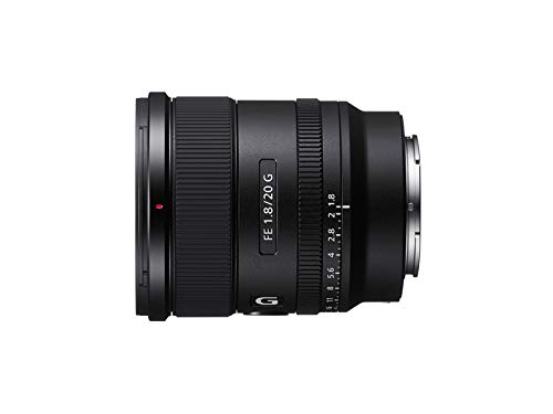 Sony SEL20F18G - Objetivo Gran Angular (G Lens, 20 mm F1.8, Full Frame, para Video y Paisaje, Montura E, Dos Elementos AA - Advanced Aspherical y 3 Elementos Ed - Extra Low Dispersion), Negro