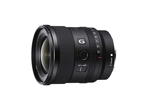 Sony SEL20F18G - Objetivo Gran Angular (G Lens, 20 mm F1.8, Full Frame, para Video y Paisaje, Montura E, Dos Elementos AA - Advanced Aspherical y 3 Elementos Ed - Extra Low Dispersion), Negro