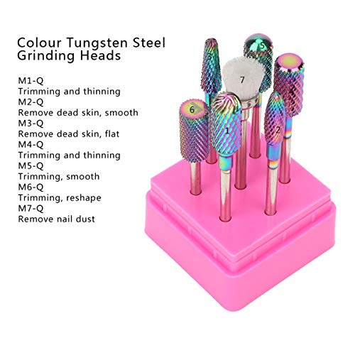 SOONHUA Brocas para Uñas 7 Piezas Juego de Brocas para Uñas Brocas para Lima de Uñas Herramientas para Arte de Uñas Brocas para Manicura Y Pedicura de Acero de Tungsteno SOONHUA Brocas para Uñas 7 Piezas Juego de Brocas para Uñas Brocas para Lima de Uñas Herramientas para Arte de Uñas Brocas para Manicura Y Pedicura de Acero de Tungsteno