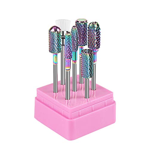 SOONHUA Brocas para Uñas 7 Piezas Juego de Brocas para Uñas Brocas para Lima de Uñas Herramientas para Arte de Uñas Brocas para Manicura Y Pedicura de Acero de Tungsteno SOONHUA Brocas para Uñas 7 Piezas Juego de Brocas para Uñas Brocas para Lima de Uñas Herramientas para Arte de Uñas Brocas para Manicura Y Pedicura de Acero de Tungsteno
