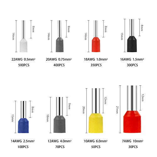 Sopoby 1800pcs Terminales cables electricos - Multi-tama?o Terminal para Cableado Eléctrico y Cables Conector Aislante de Cable(Multicolor) Sopoby 1800pcs Terminales cables electricos - Multi-tama?o Terminal para Cableado Eléctrico y Cables Conector Aislante de Cable(Multicolor)