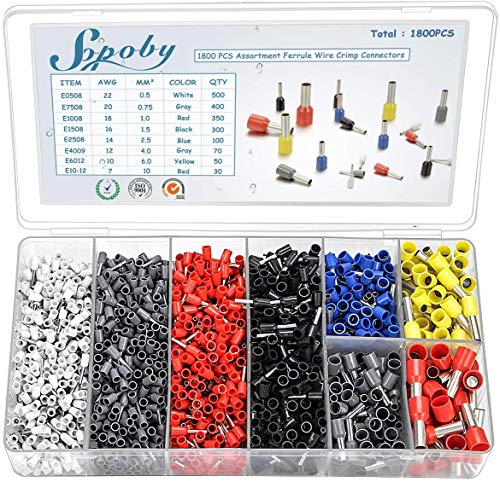 Sopoby 1800pcs Terminales cables electricos - Multi-tama?o Terminal para Cableado Eléctrico y Cables Conector Aislante de Cable(Multicolor) Sopoby 1800pcs Terminales cables electricos - Multi-tama?o Terminal para Cableado Eléctrico y Cables Conector Aislante de Cable(Multicolor)