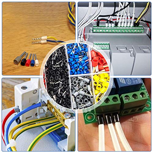 Sopoby 1800pcs Terminales cables electricos - Multi-tama?o Terminal para Cableado Eléctrico y Cables Conector Aislante de Cable(Multicolor)