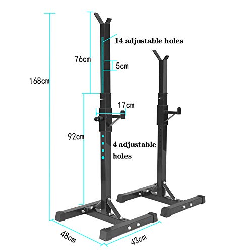Soporte Ajustable para Barra para Sentadillas, Carga Máxima De 250 Kg, Soporte para Pesas para Press De Banca, Soporte para Barra Curl, para Entrenamiento Físico En Gimnasio Interior Soporte Ajustable para Barra para Sentadillas, Carga Máxima De 250 Kg, Soporte para Pesas para Press De Banca, Soporte para Barra Curl, para Entrenamiento Físico En Gimnasio Interior